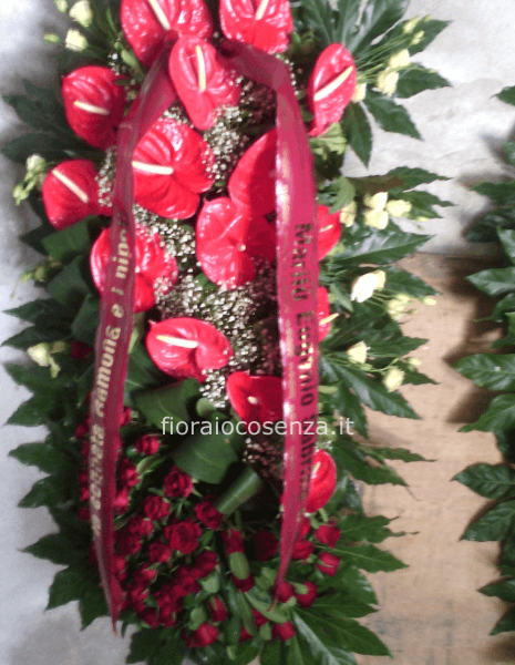 Cuscino anthurium e rose